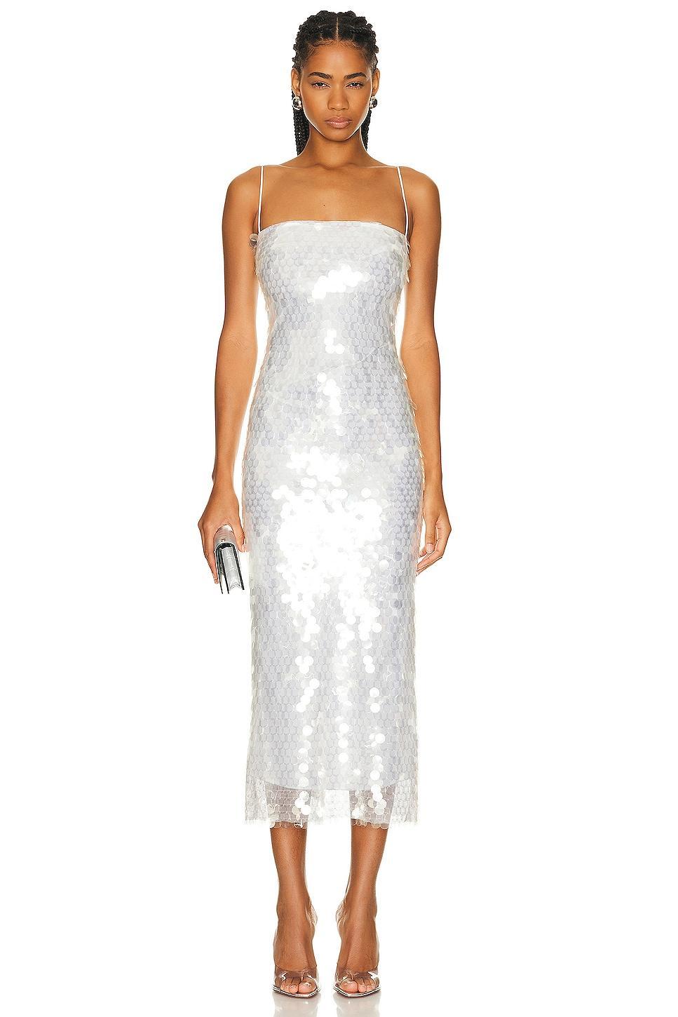 The New Arrivals by Ilkyaz Ozel Phoenix Dress in Metallic Silver Product Image