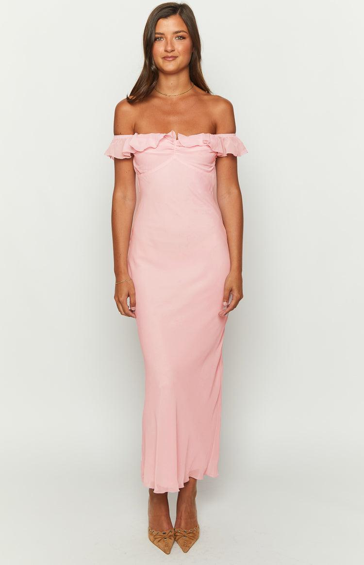 Bellflower Pink Chiffon Maxi Dress Product Image