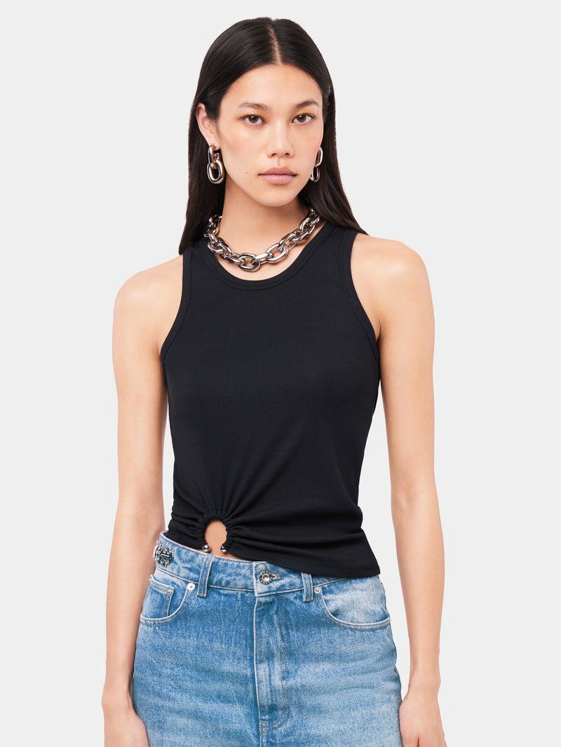 Black tank top with signature piercing Product Image