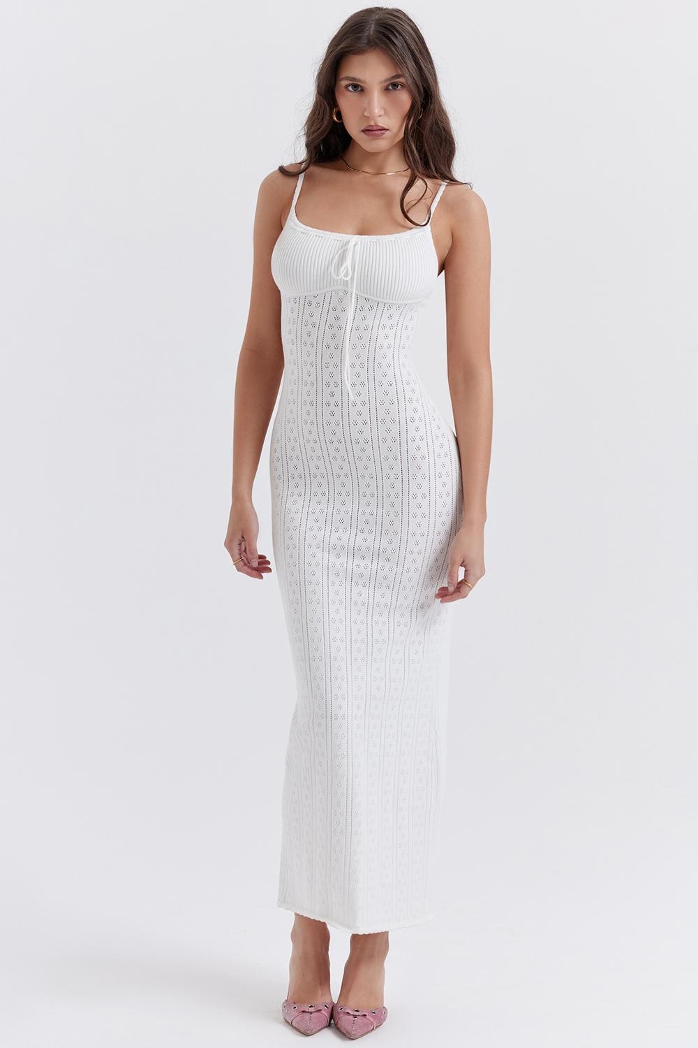 Myla White Knit Maxi Dress Product Image