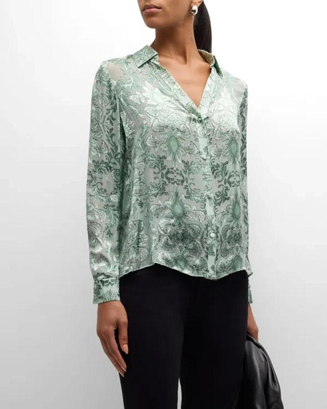 Eloise Burnout Button-Front Blouse Product Image