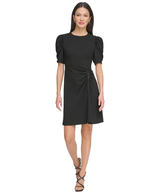 Dkny Womens Puff-Sleeve Ruched Dress Product Image