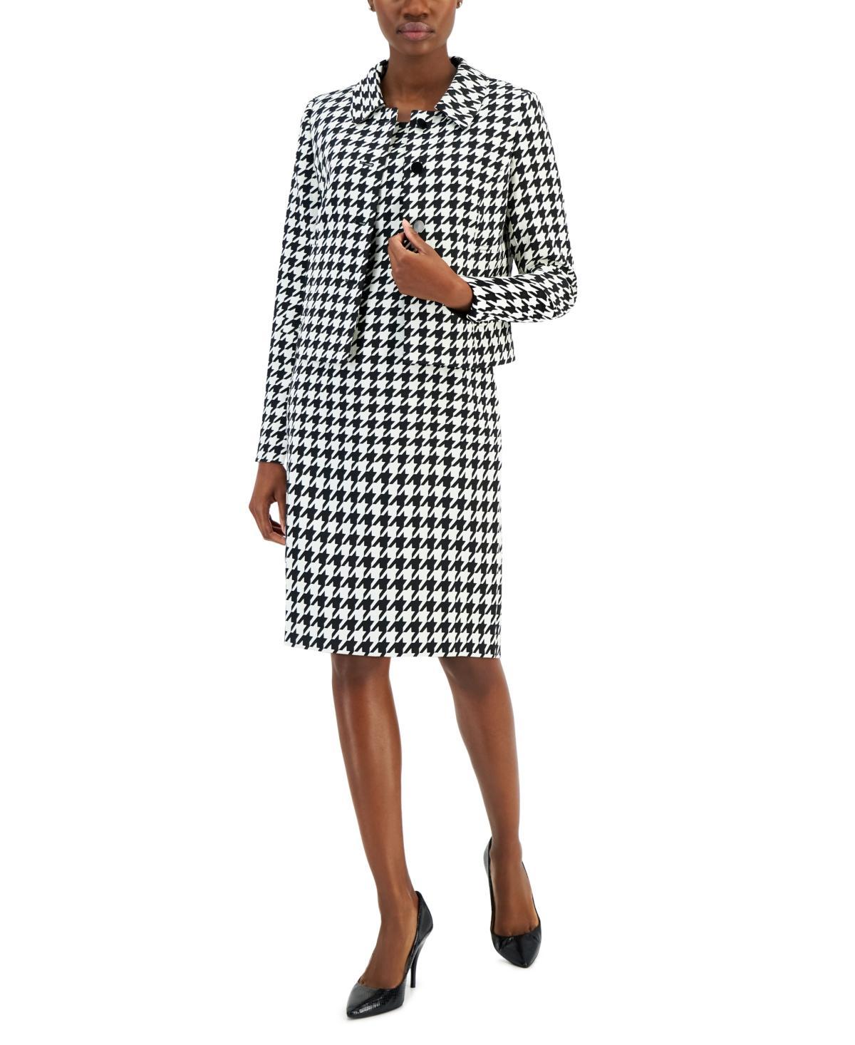 Nipon Boutique Womens Houndstooth Jacket & Dress Set - Emerald Product Image