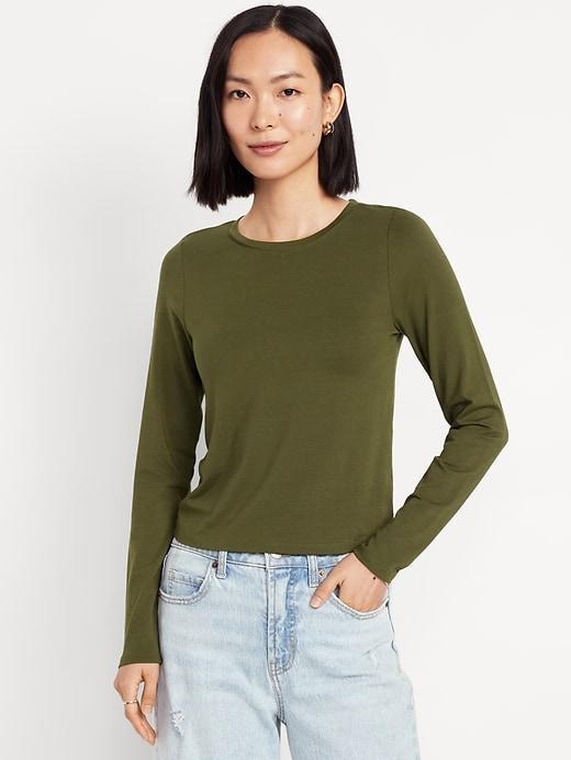 Bestee Long-Sleeve Crop T-Shirt Product Image