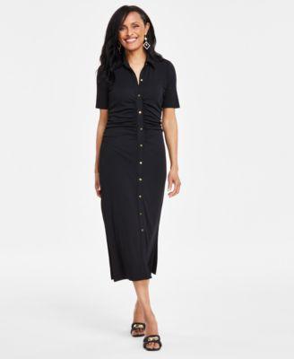 Women's Short-Sleeve Button-Front Dress, Created for Macy's  Product Image