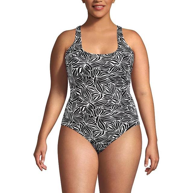 Plus Size Lands End Tugless Sporty One Piece Swimsuit, Womens Product Image