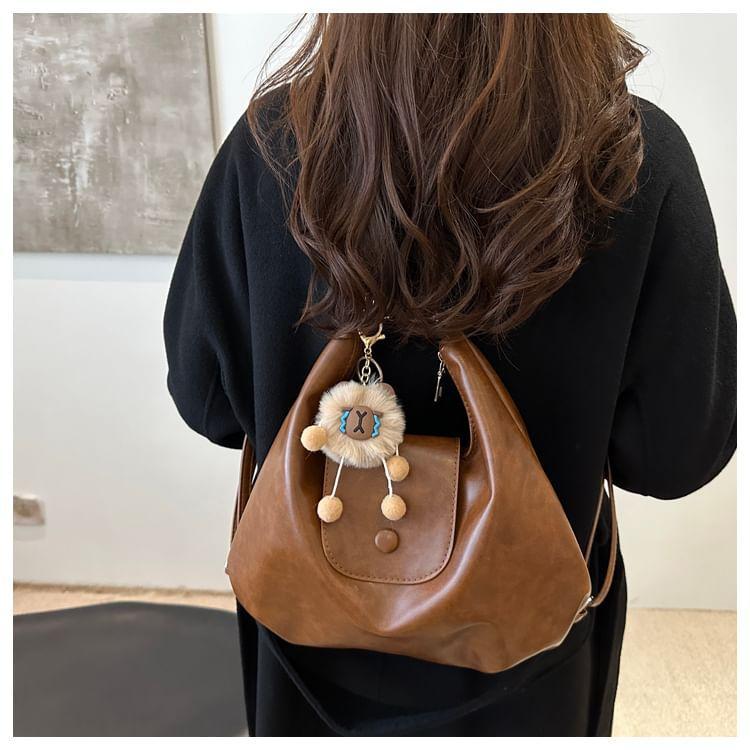 Plain Faux Leather Backpack / Bag Charm / Set Product Image