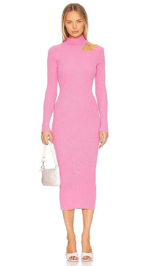 Bardot Ainsley Cutout Long Sleeve Turtleneck Rib Sweater Dress Product Image