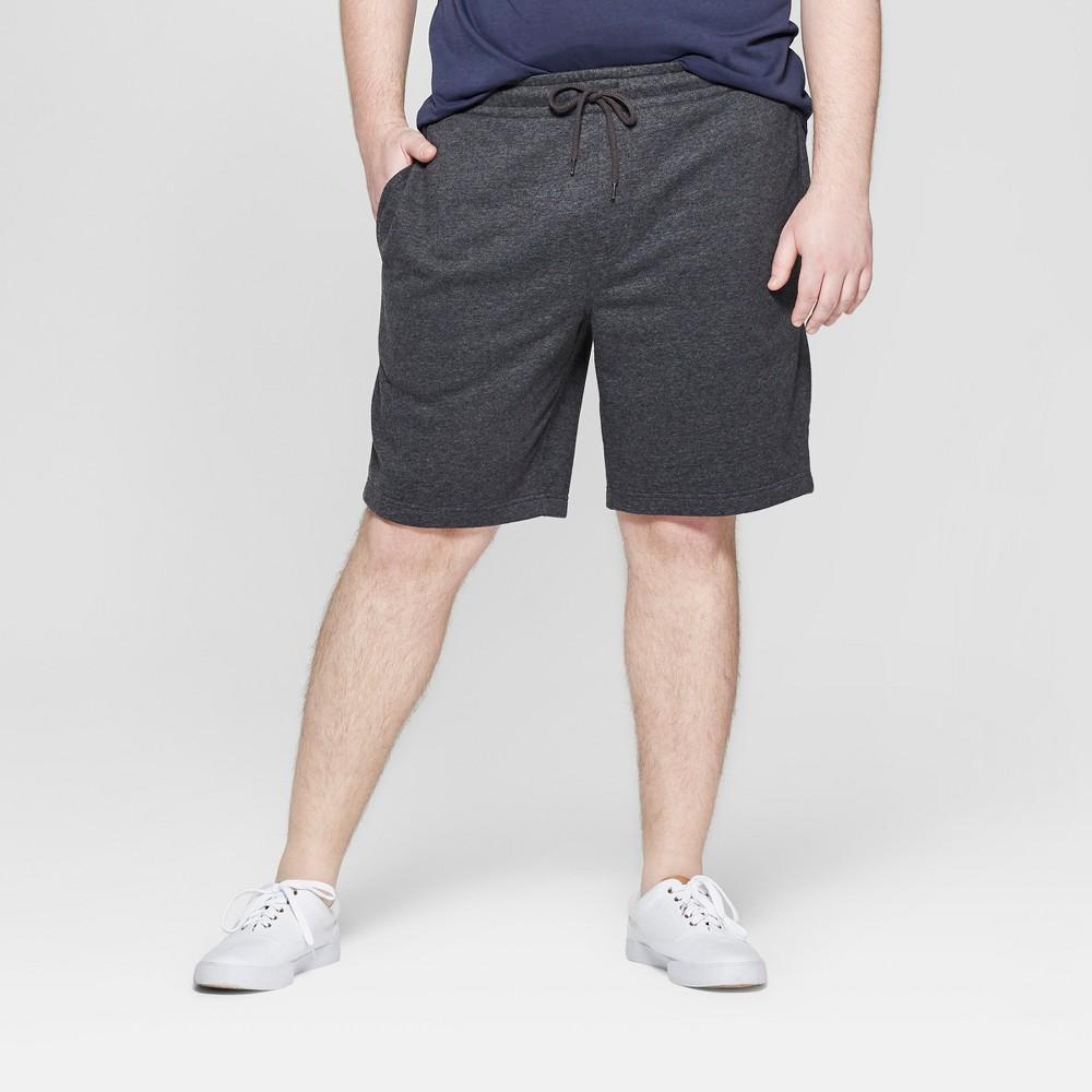 Mens Big & Tall 8.5 Regular Fit Ultra Soft Fleece Pull-On Shorts - Goodfellow & Co Charcoal 4XL Product Image