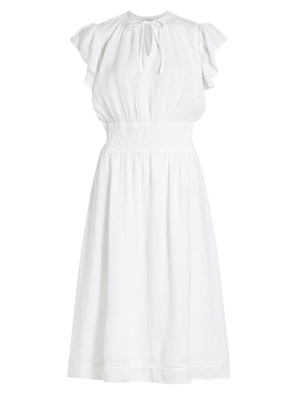 Womens Iona Linen-Blend Midi-Dress Product Image