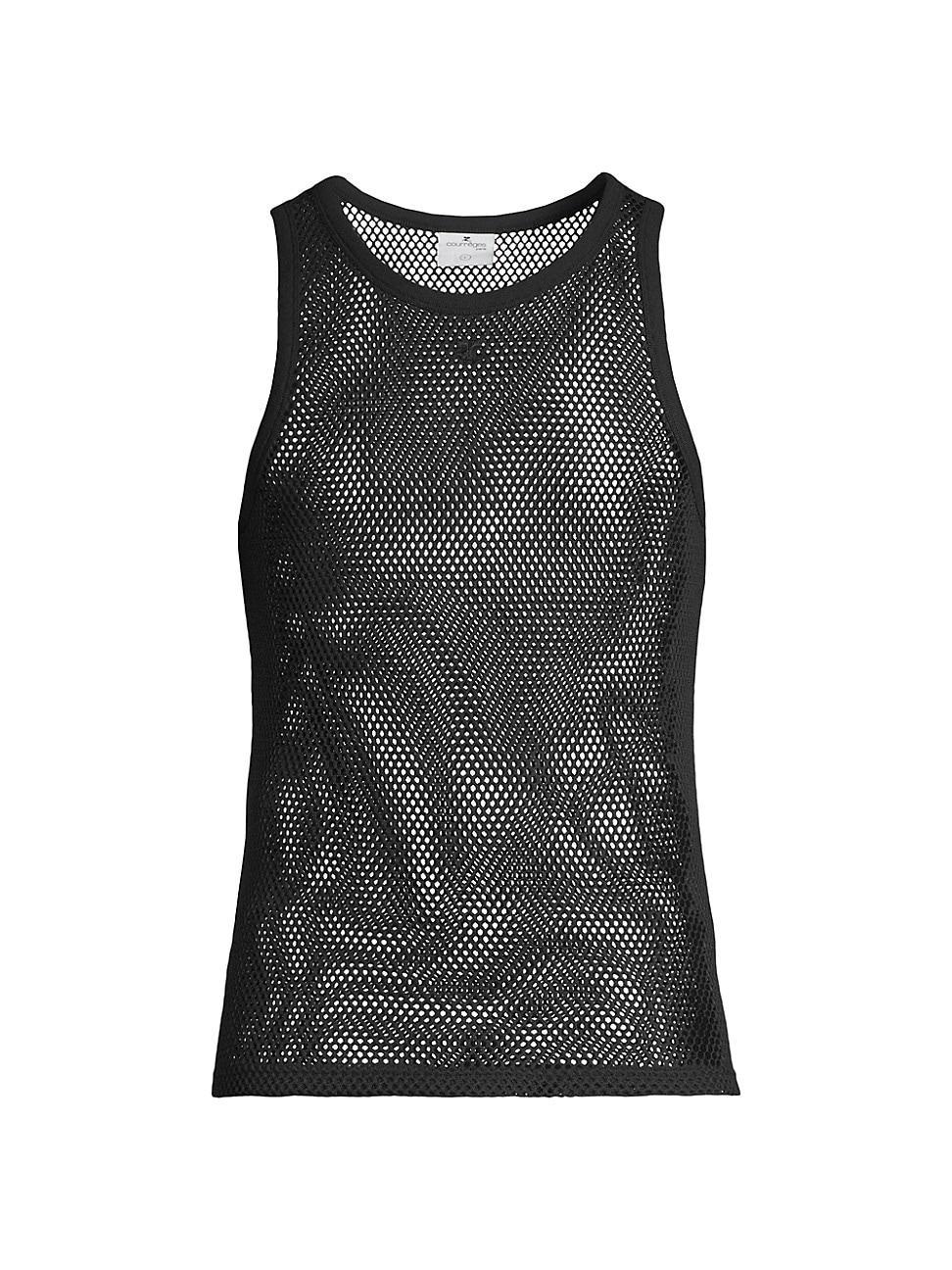 Mens Cotton Fishnet Tank Top Product Image