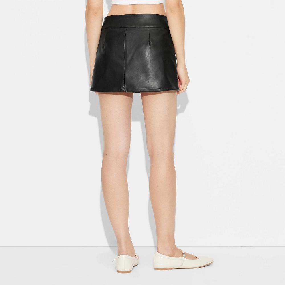 Women's Faux Leather Mini Skort - Wild Fable™ Product Image