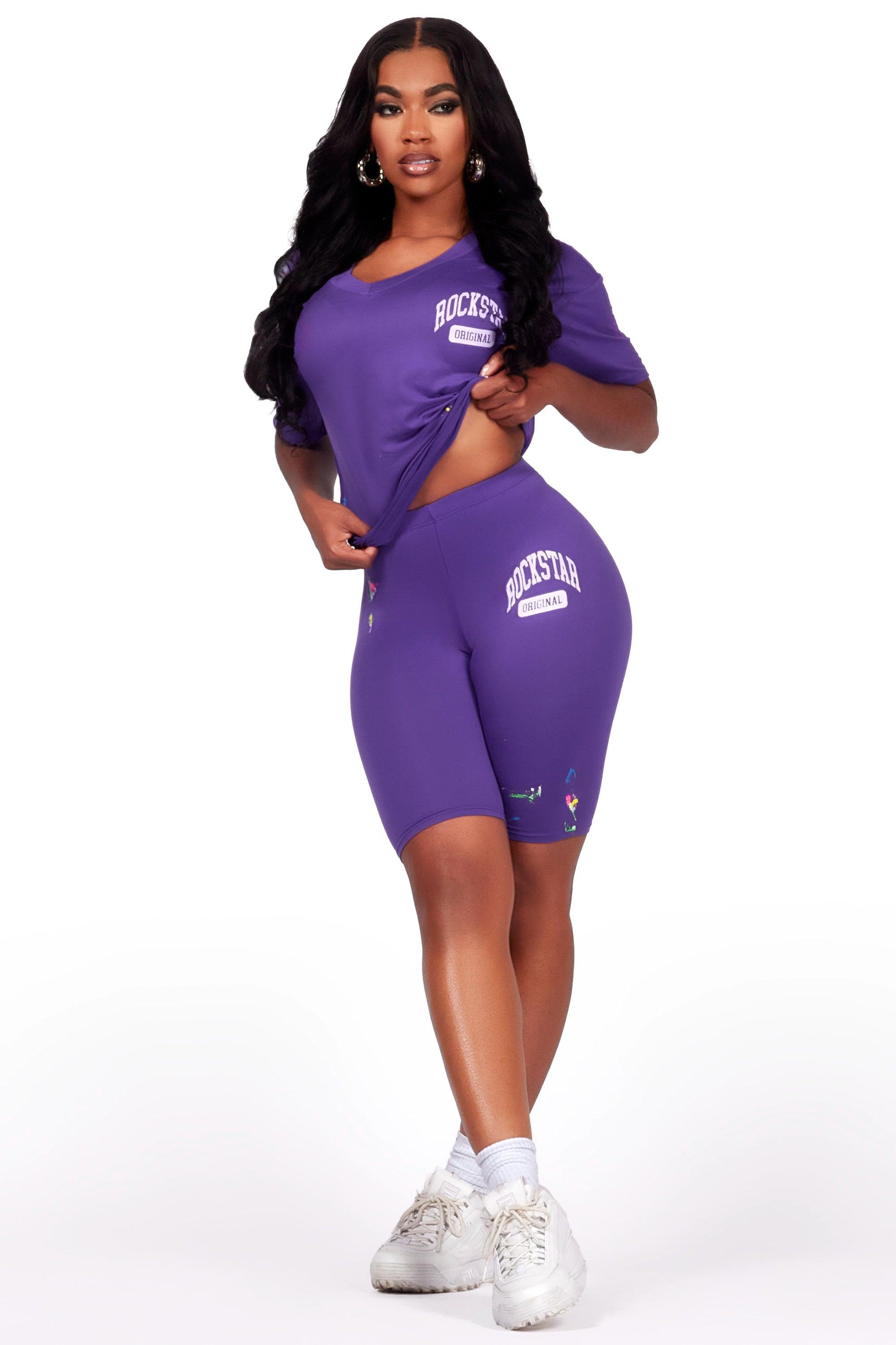 Nydia Purple Bike Short Set Female Product Image