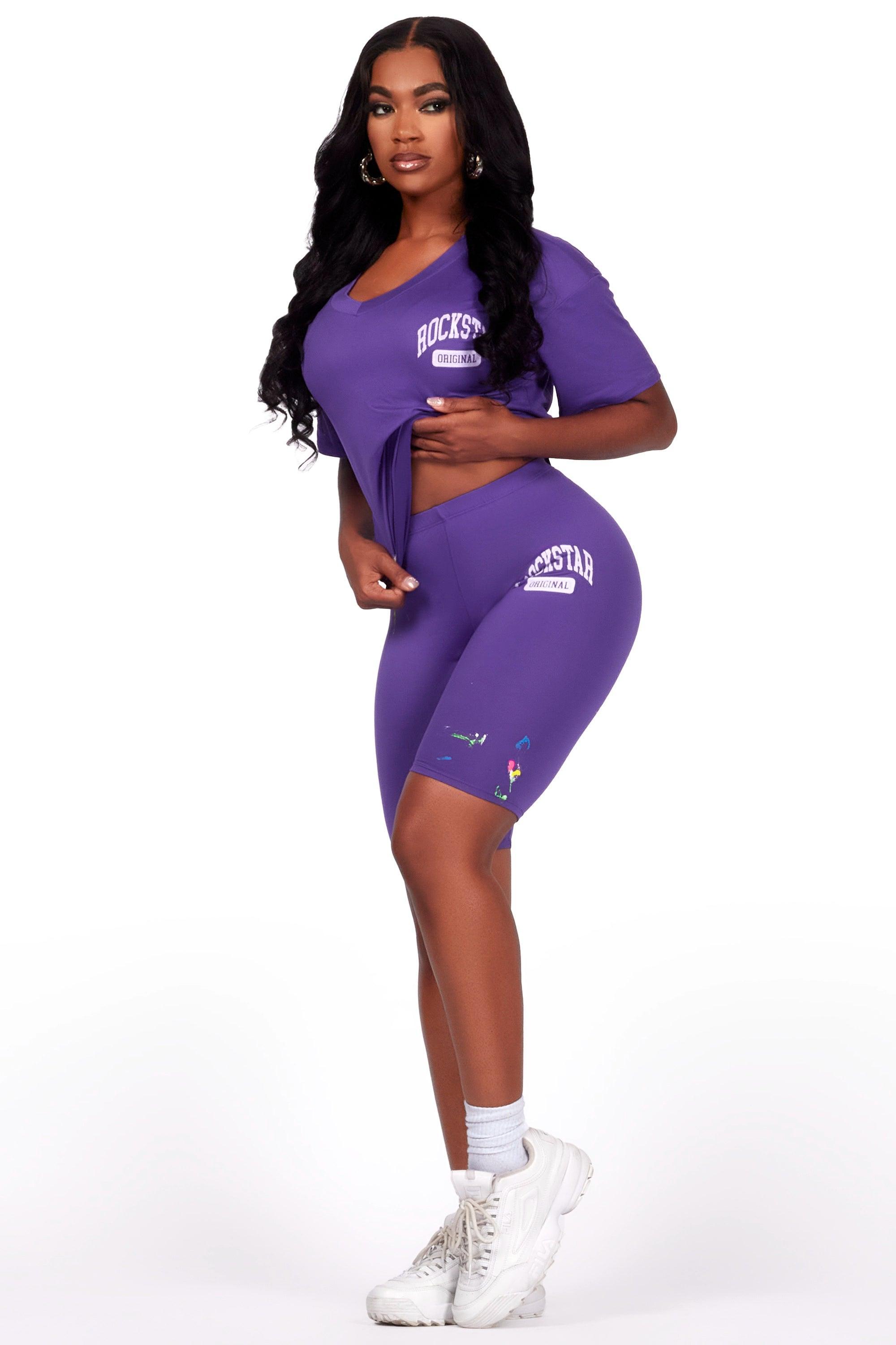 Nydia Purple Bike Short Set Female Product Image