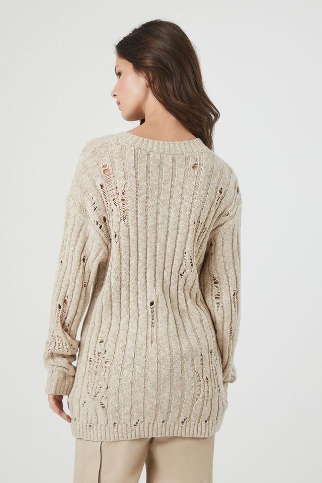 Distressed V-Neck Sweater | Forever 21 Product Image