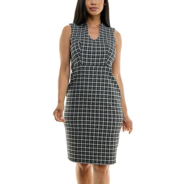 Womens Nina Leonard U-Neck Midi Sheath Dress Product Image