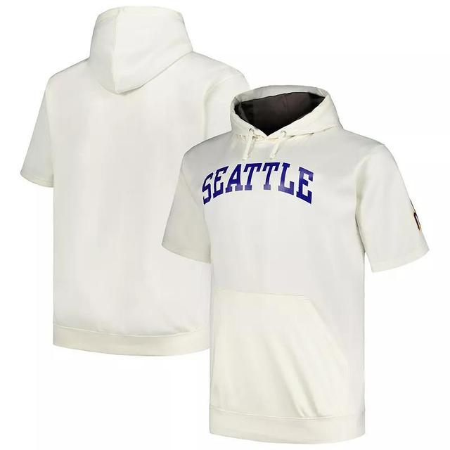 Mens Profile Oatmeal Seattle Mariners Big & Tall Contrast Short Sleeve Pullover Hoodie Product Image