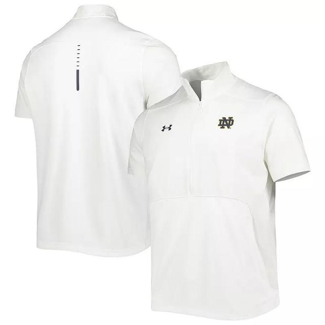 Mens Under Armour White Notre Dame Fighting Irish Motivate 2.0 Half-Zip Jacket Product Image