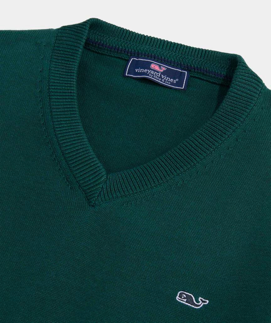 Heritage Cotton V-Neck Sweater Product Image