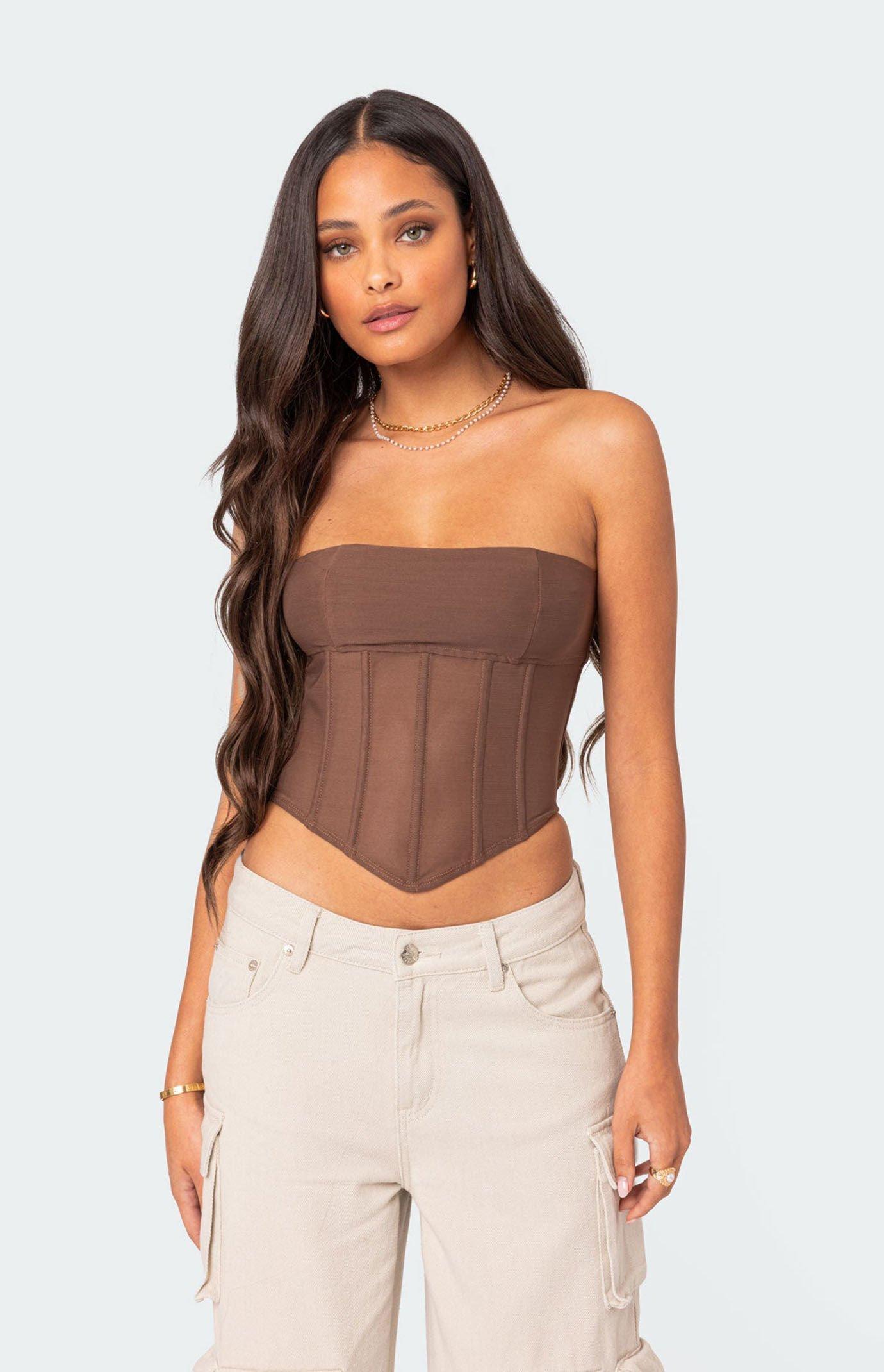 Edikted Women's Evangeline Sheer Mesh Corset Product Image