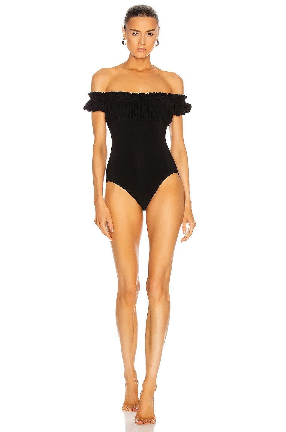 Norma Kamali Empire Jose Swimsuit Black. (also in S). Product Image