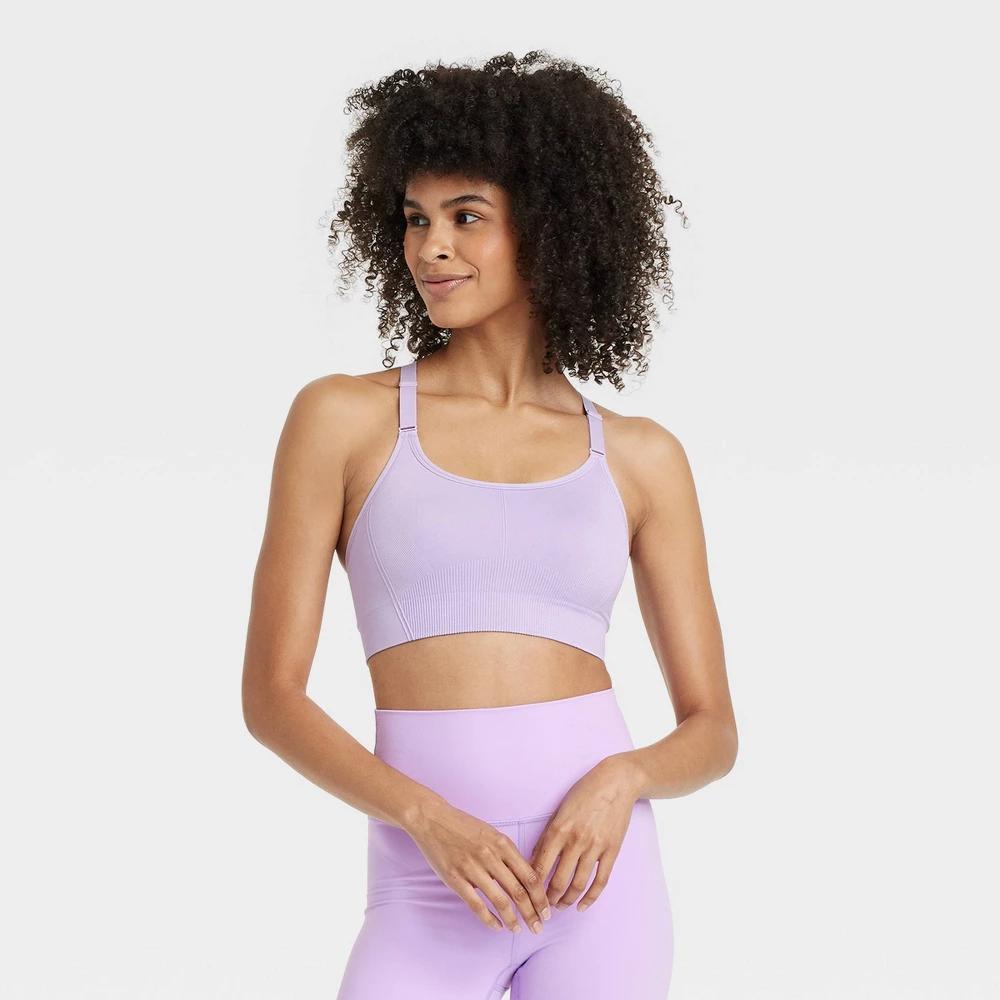 Womens Seamless Medium Support Cami Sports Bra - All In Motion Purple L Product Image