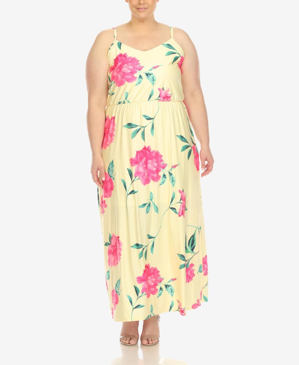 Plus Size White Mark Floral Strap Maxi Dress, Womens Product Image