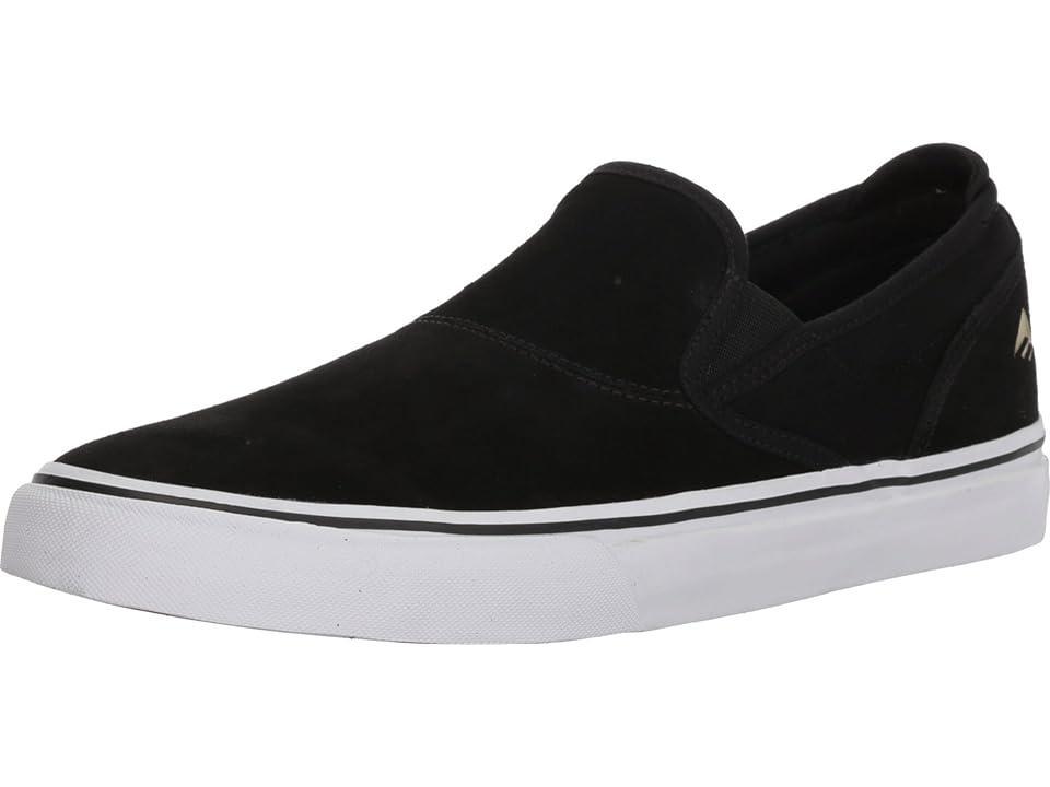 Emerica Wino G6 Slip-On (Black/White/Gold) Men's Skate Shoes Product Image