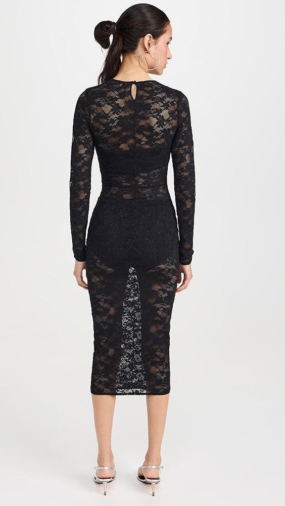 Fleur du Mal Le Stretch Multifit Lace Long Sleeve Dress | Shopbop Product Image