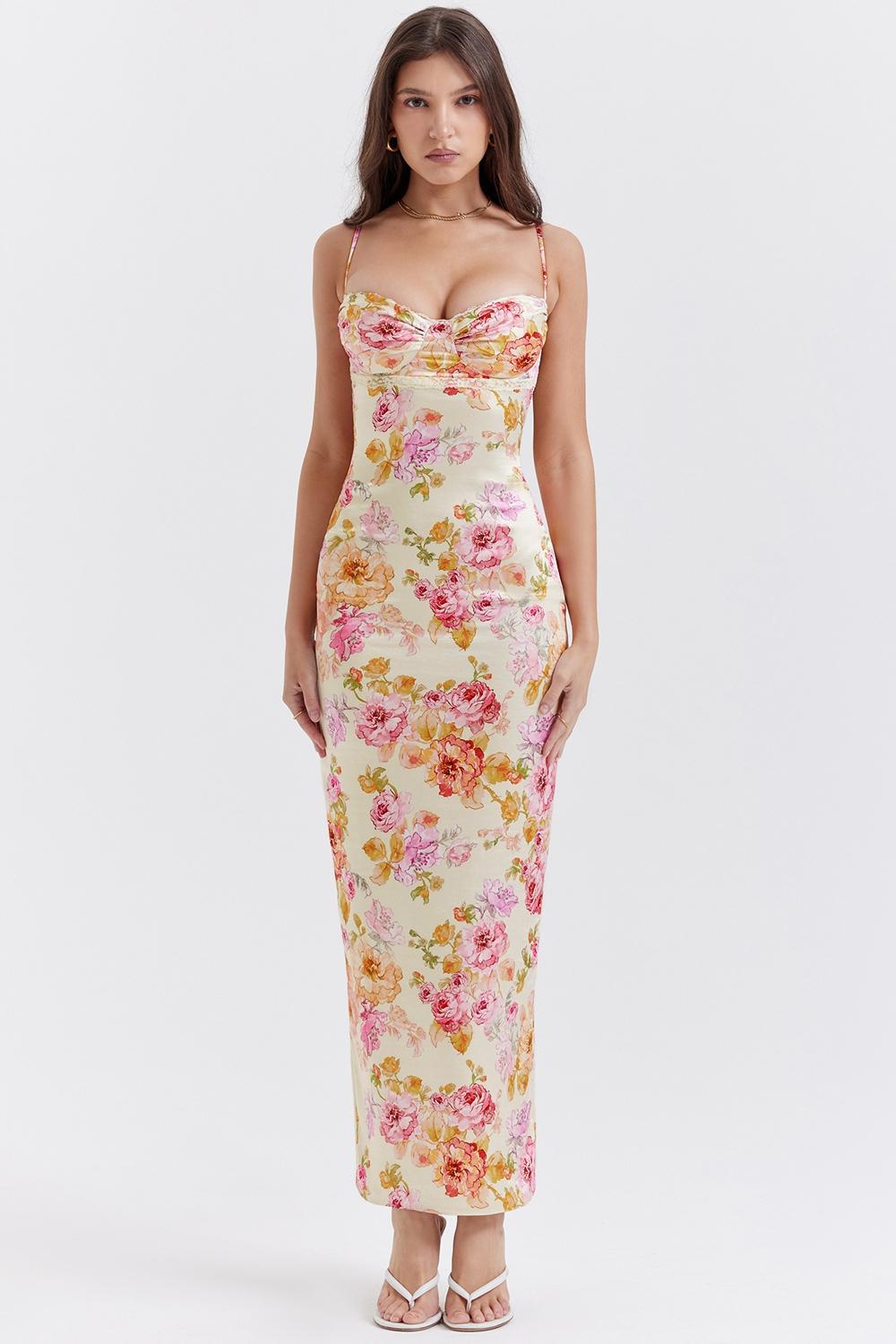 Josefina Ivory Floral Maxi Dress Product Image