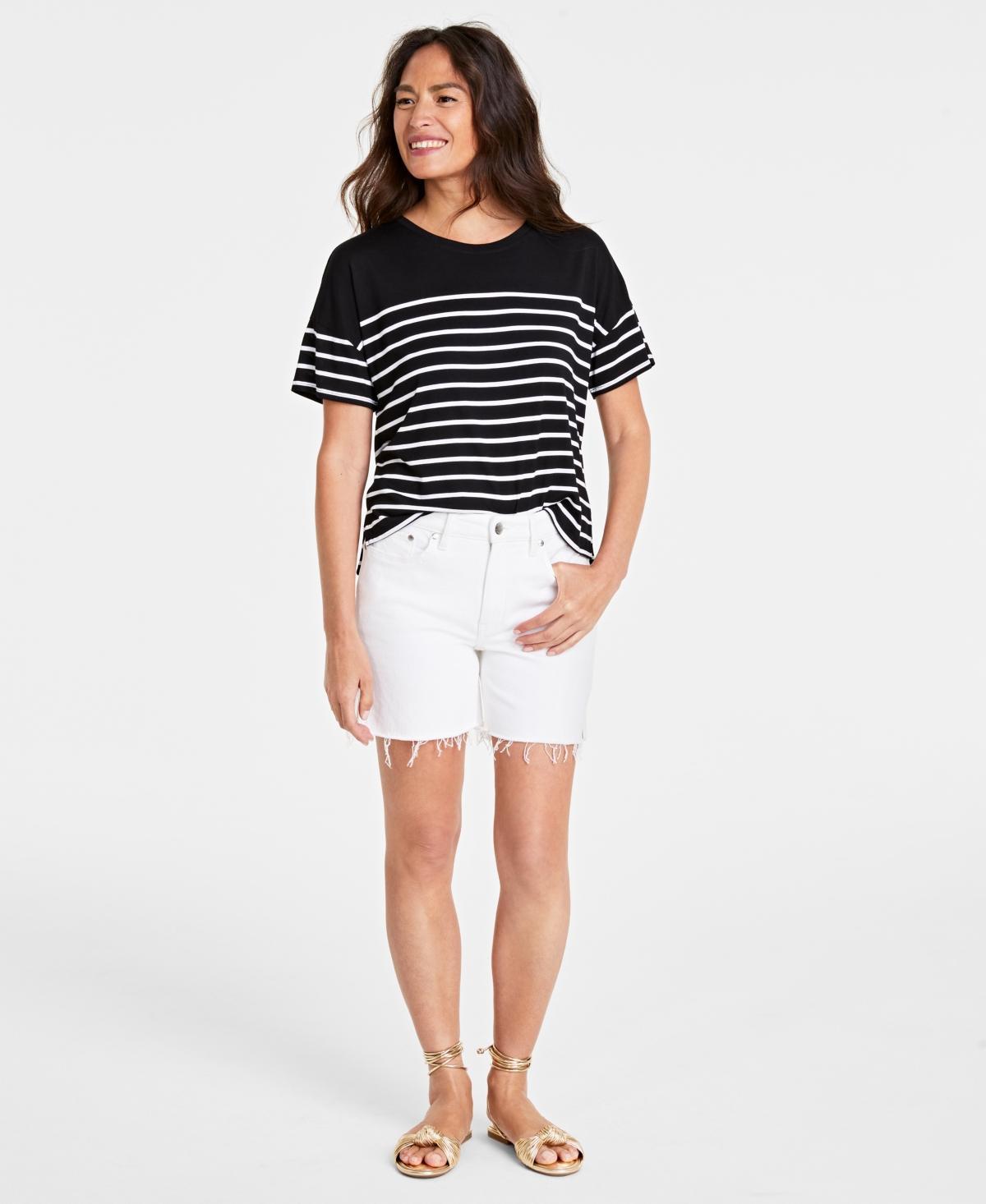 On 34th Womens Boat-Neck Dropped-Shoulder Knit Top, Created for Macys Product Image