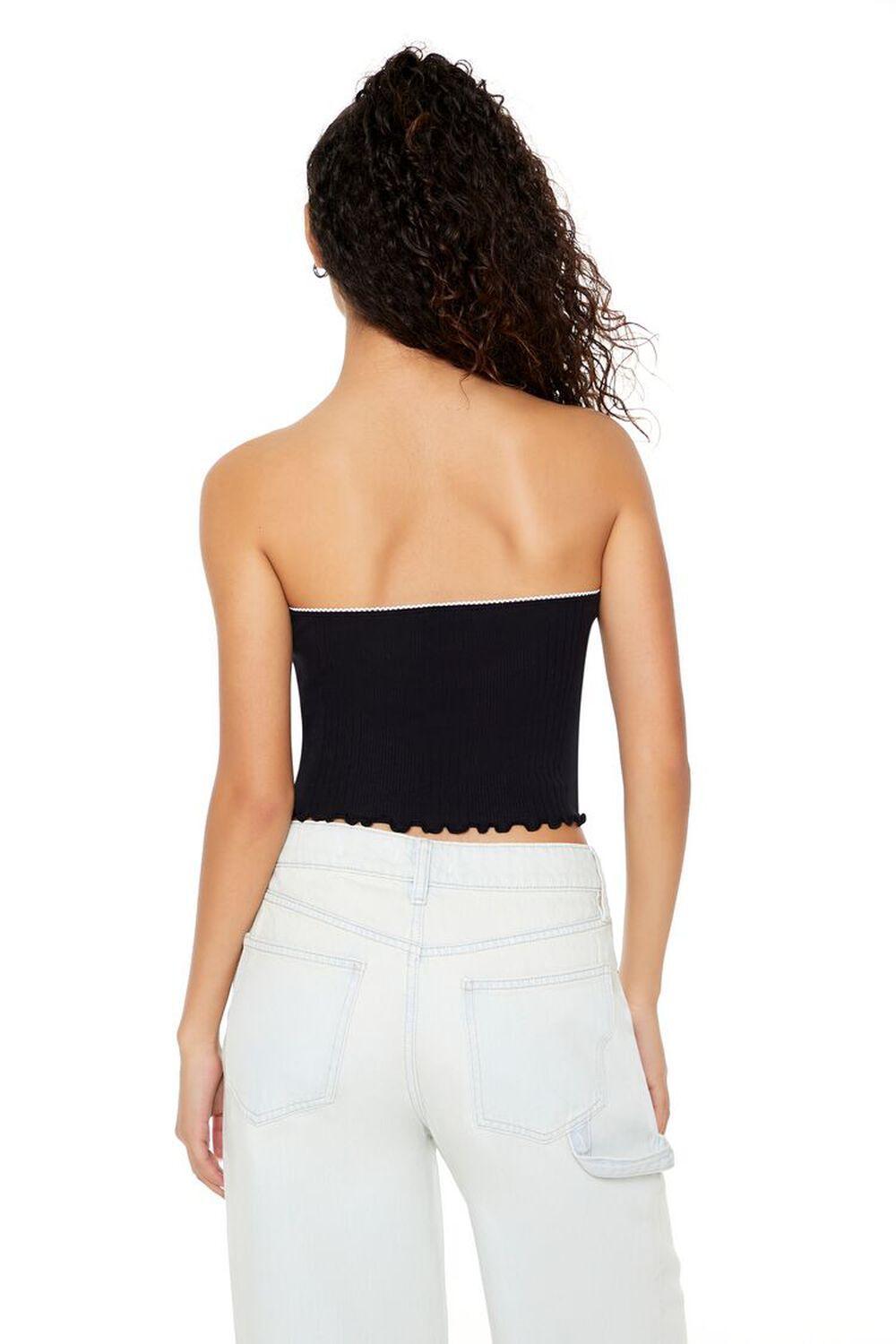 Pointelle Knit Bow Tube Top | Forever 21 Product Image