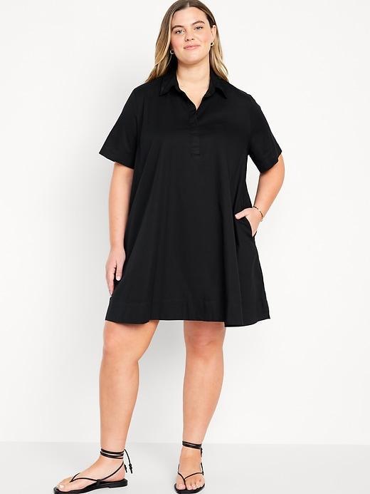 Short-Sleeve Mini Shirt Dress Product Image