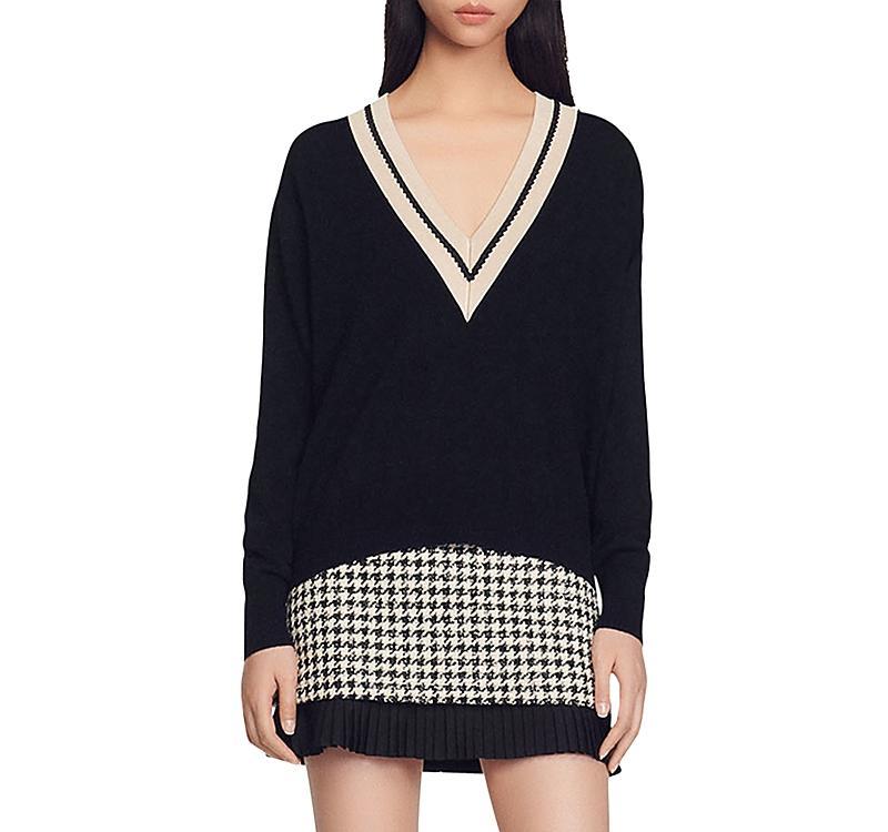 Sandro Bridget V Neck Sweater Product Image