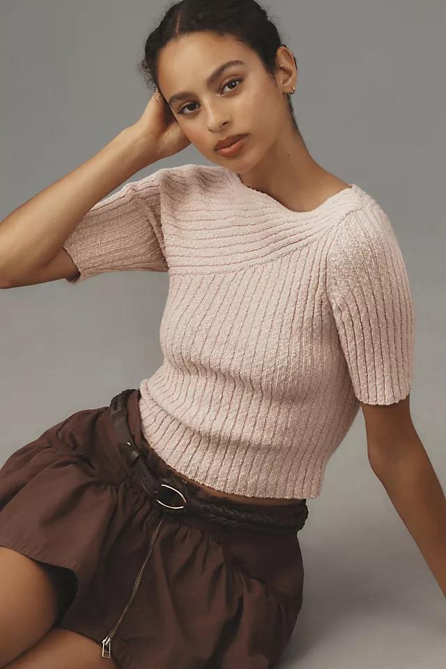 Maeve Ribbed Sweater Tee Product Image