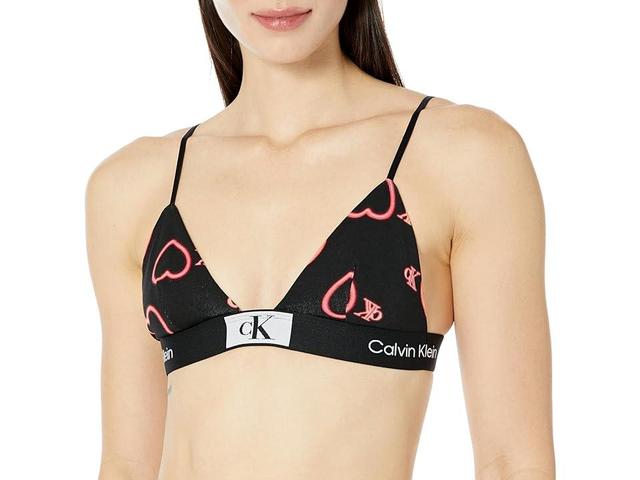 Calvin Klein Underwear 1996 Cotton Unlined Triangle (Neon Hearts Women's Lingerie Product Image