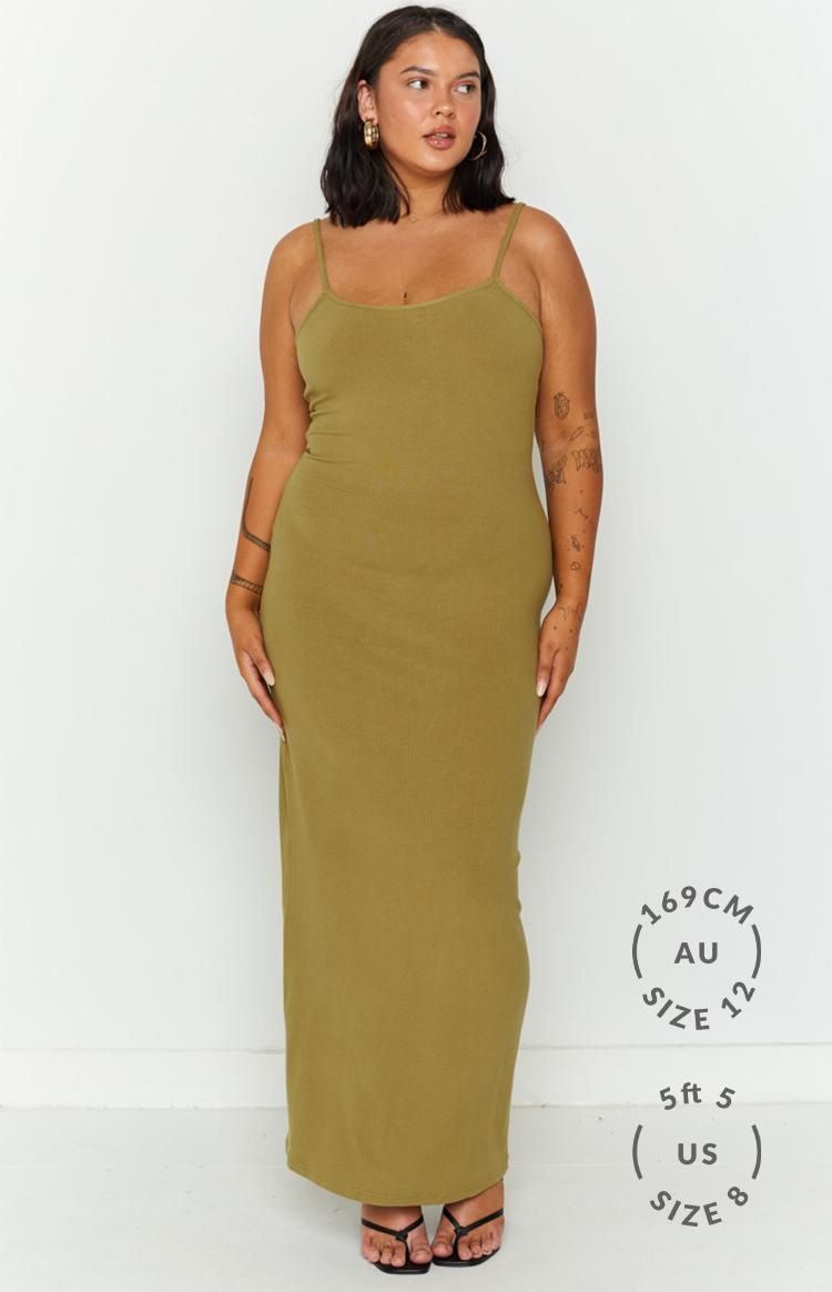 Melrose Khaki Maxi Dress Product Image