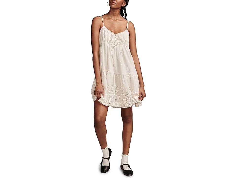 Lucky Brand Pintuck Bodice Tiered Mini (Whisper ) Women's Dress Product Image