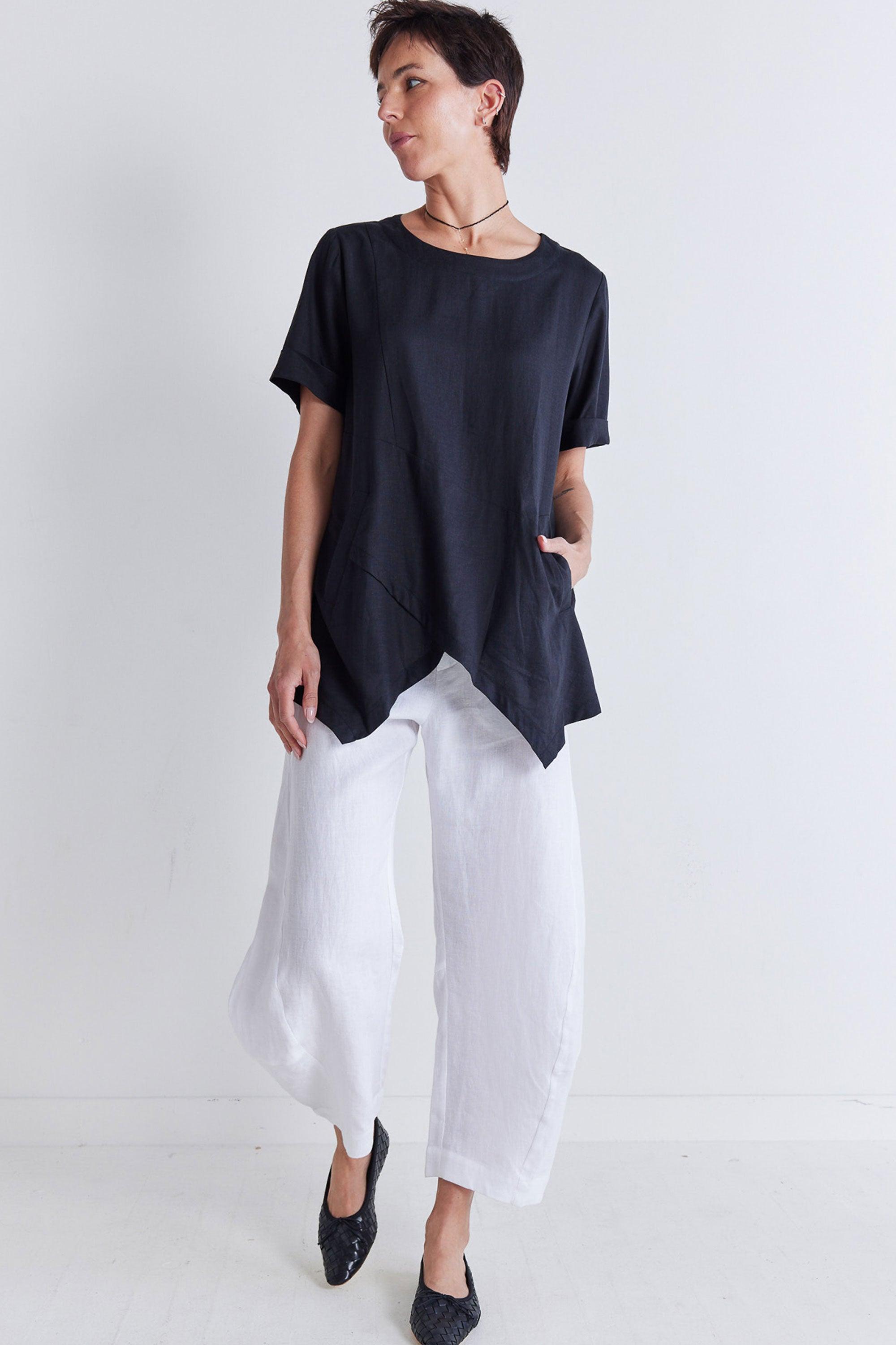 Breezy Asymmetric Linen Top Product Image