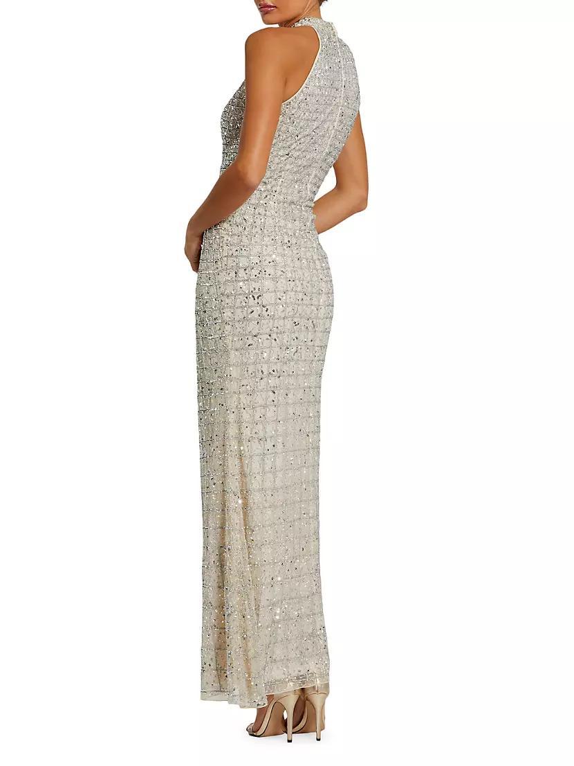 Embellished Keyhole Column Gown Product Image