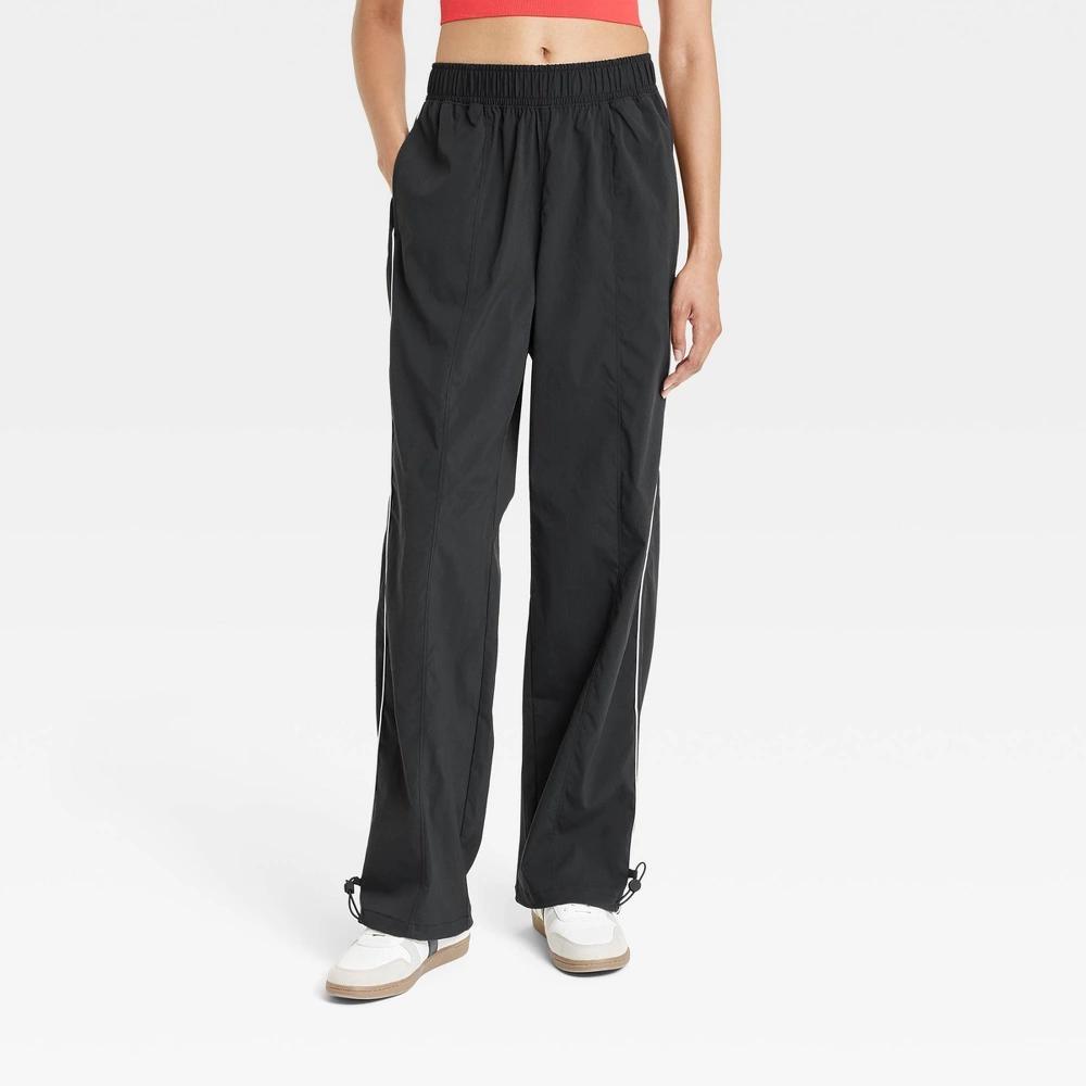 Womens Stretch Woven High-Rise Parachute Pants - All In Motion Black L Product Image