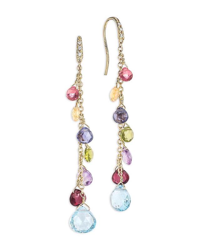 Womens Paradise 18K Yellow Gold, Mixed-Stone & Diamond Long Drop Earrings Product Image