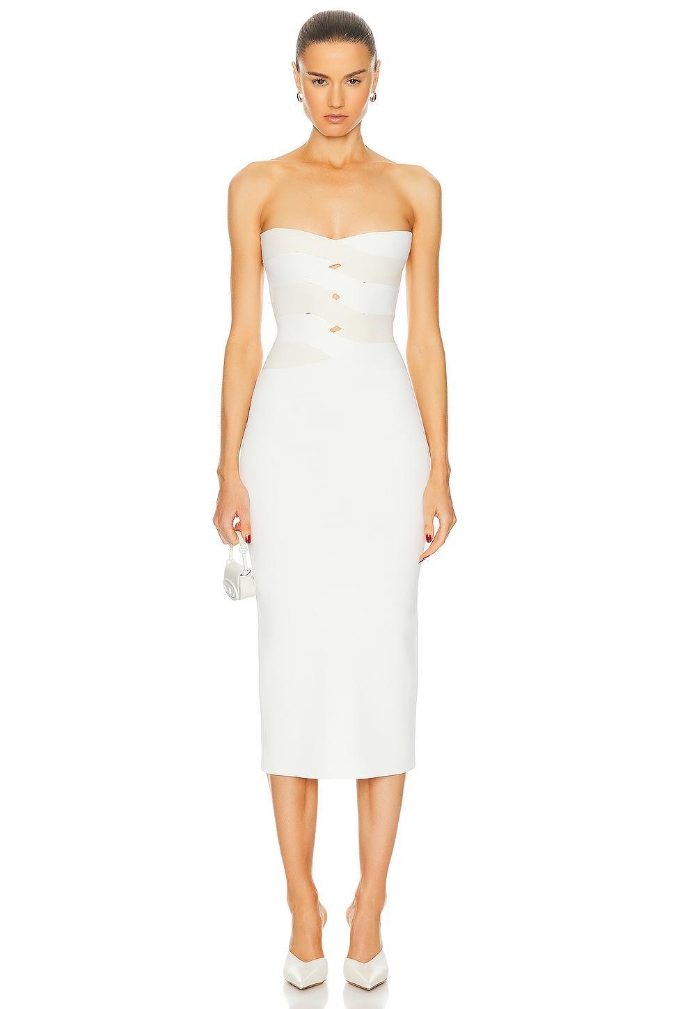 Dion Lee Interlocking Weave Midi Dress in Ivory Product Image