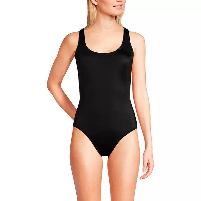 Womens Lands End Scoop Neck X-Back Tugless One Piece Swimsuit Product Image