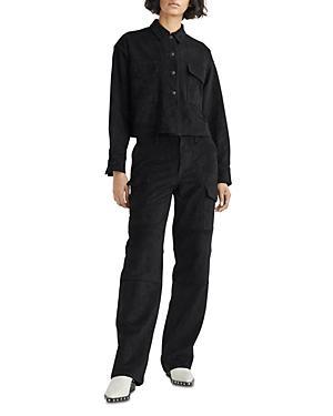 rag & bone Demi High Rise Oversized Fit Cargo Jeans in Blkfxsuede Product Image