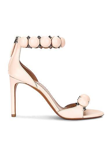 ALAA Leather Bombe Sandals in Nude Product Image