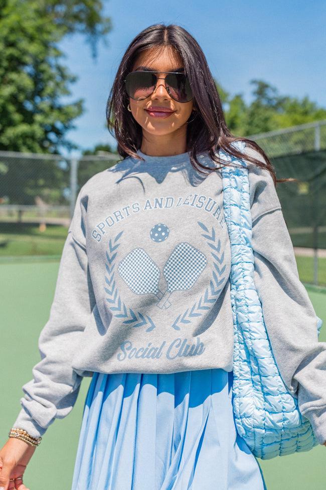 Sports and Leisure Light Grey Oversized Graphic Sweatshirt Product Image