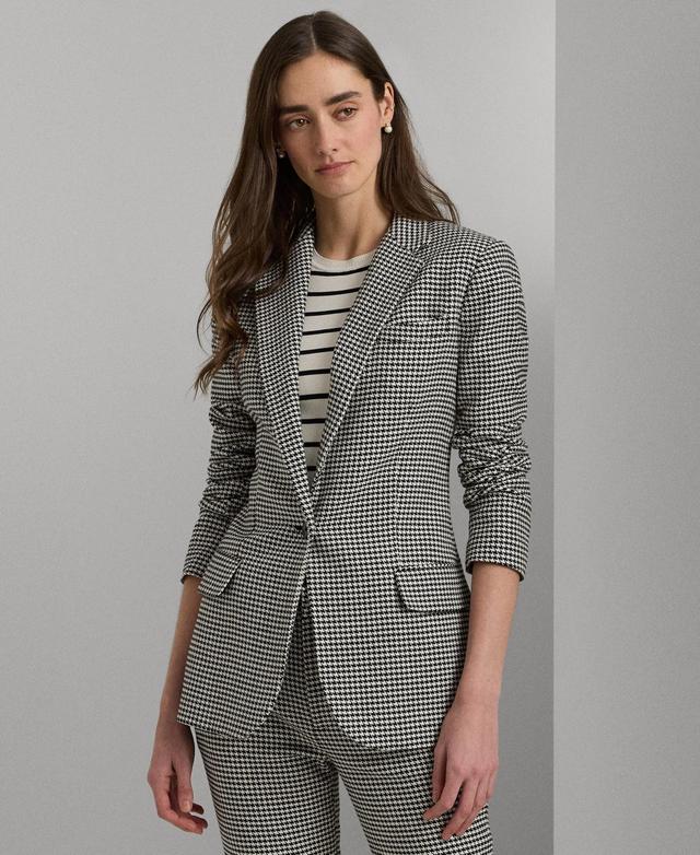 Lauren Ralph Lauren Womens Twill Houndstooth Blazer - Black Product Image