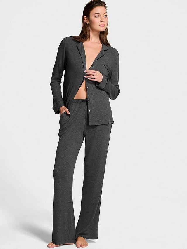 Ribbed Modal Long Pajama Set Product Image