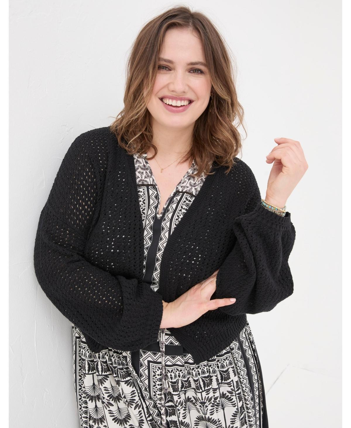 FatFace Womens Plus Size Anna Open Stitch Cardigan Product Image